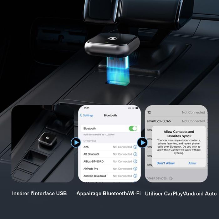 CarPlay per auto - CarPlay wireless - Mini CarPlay - Bluetooth 5.3, WiFi 6, Plug and Play - Compatibile con iPhone e Android