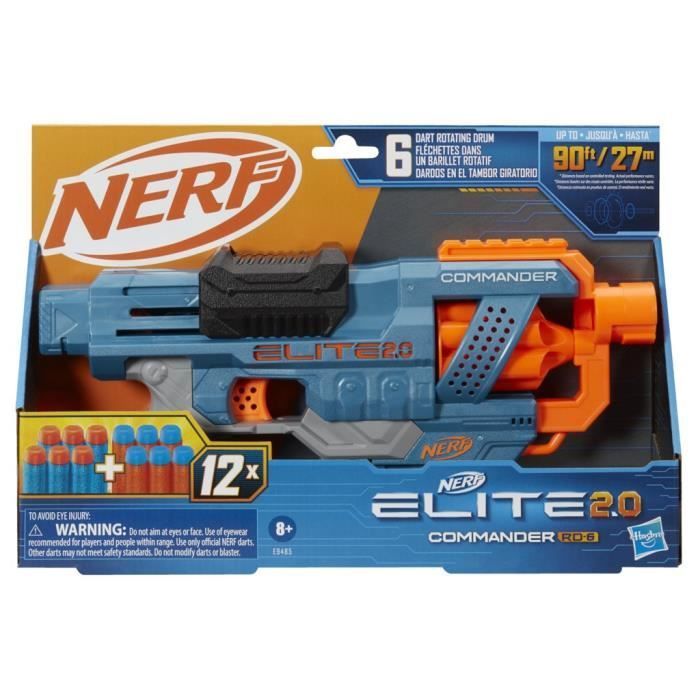 NERF Elite 2.0 Commander RC-6 - Blaster à fléchettes - 6 fléchettes incluses