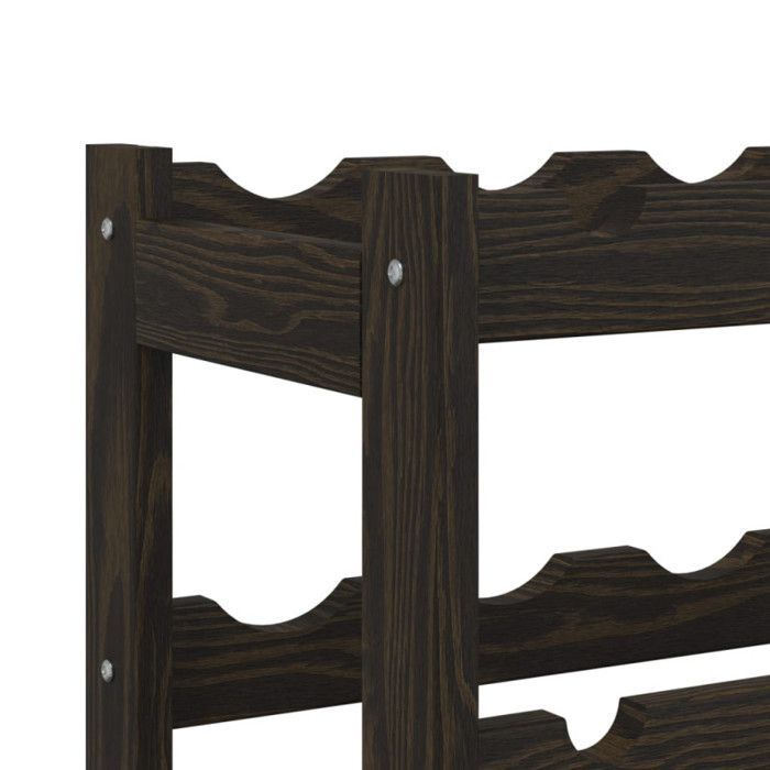 vidaXL Bottle Rack for 30 Bottles, Black, Solid Pine Wood, 373402
