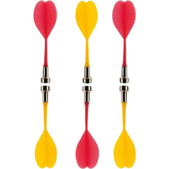 Bersaglio per freccette con 2 tavole e 6 freccette magnetiche, giocabile su 2 lati, per uso interno ed esterno.