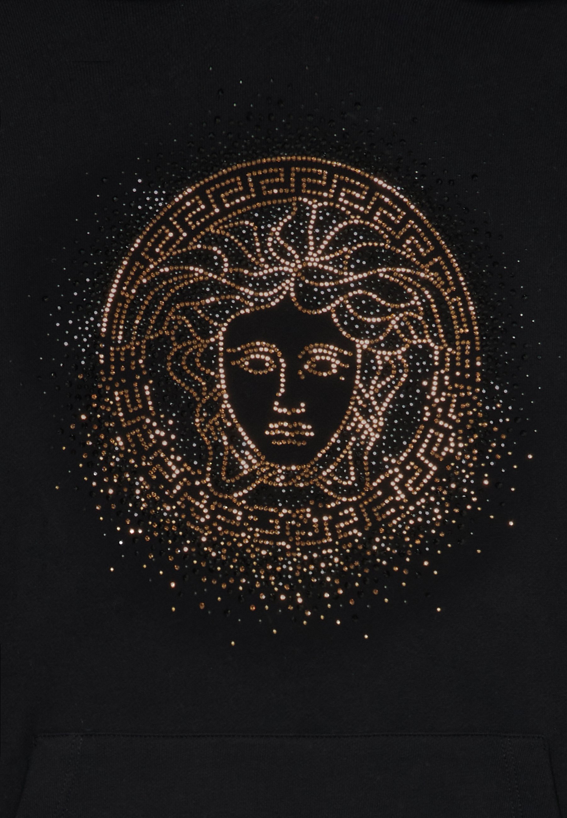 Felpa con cappuccio Versace STUDS FADING MEDUSA KIDS EMBROIDERY UNISEX - colore nero/oro/argento
