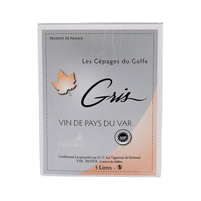 Grimaud - Lot of 8 x Rosé Wine Gris - IGP - Var - 3L Bag-in-Box