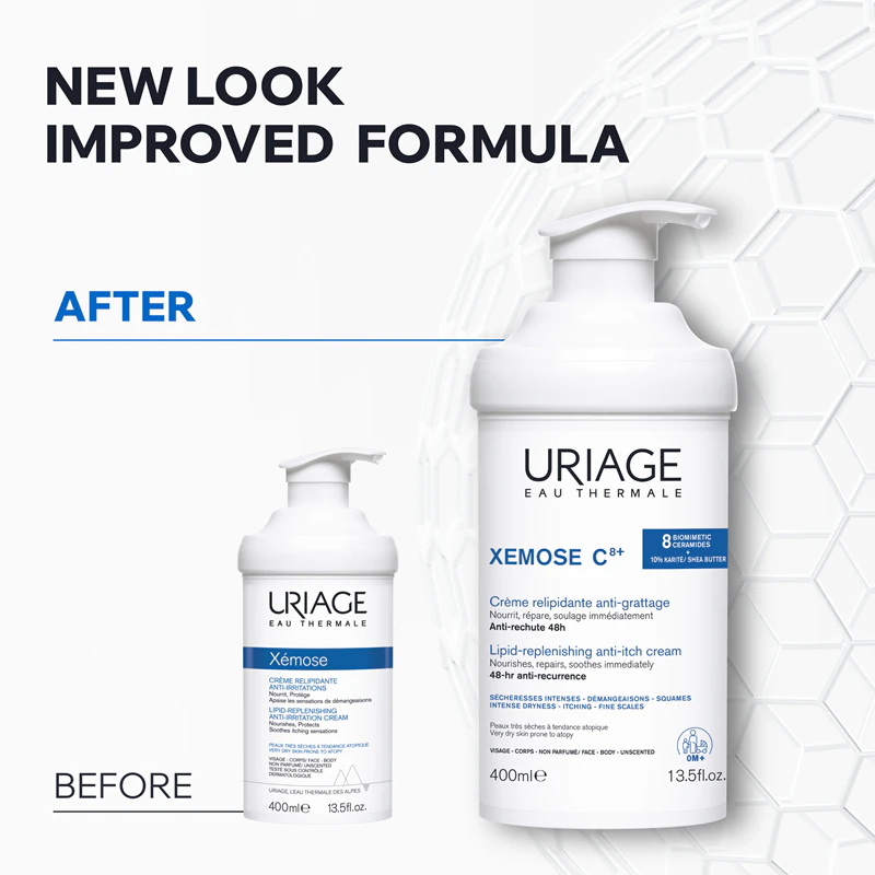 Uriage Xemose C8+ Lipid-Replenishing Anti-Irritation Cream is een verzachtende, lipidenherstellende crème voor de droge en atopische huid.