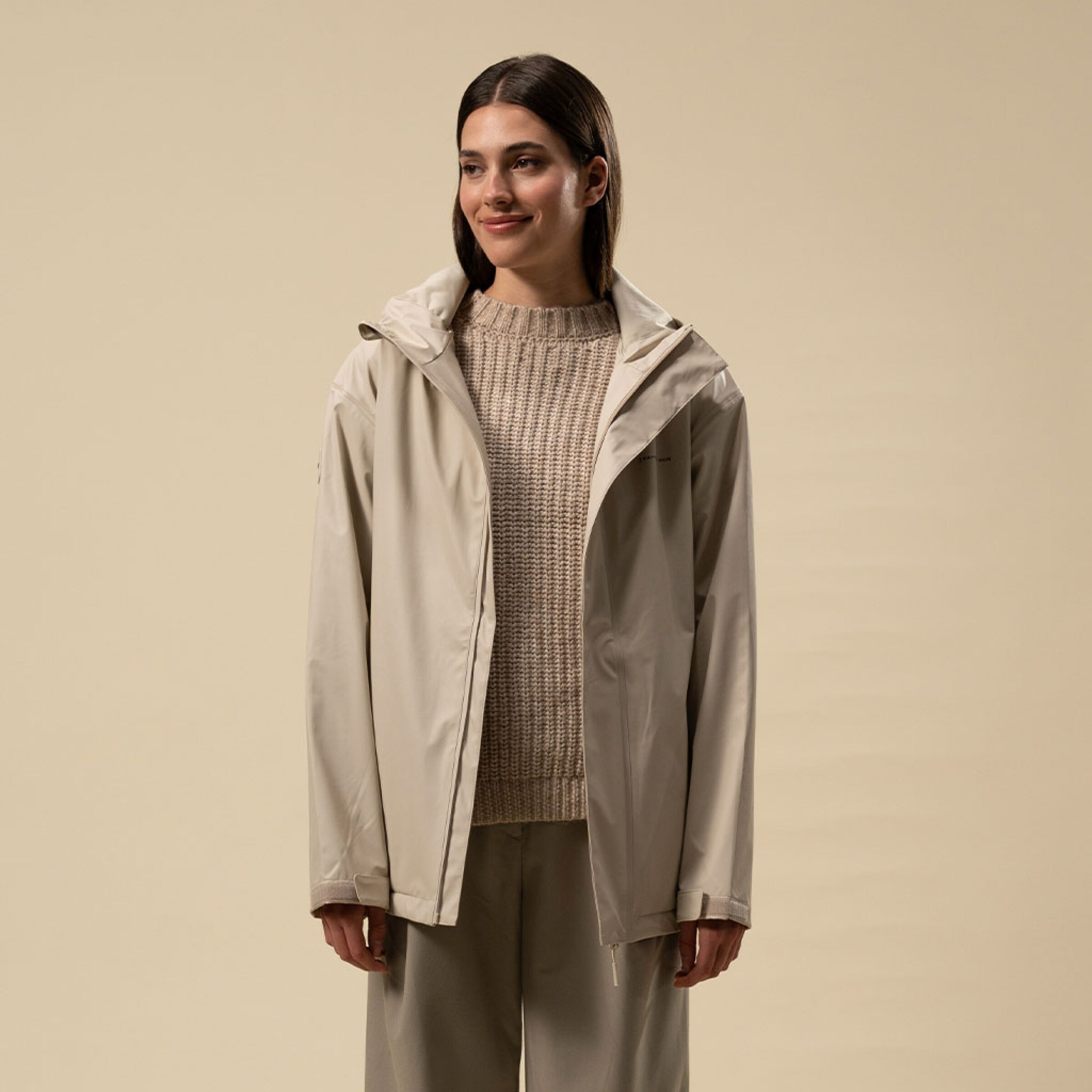 Veste imperméable courte tous les jours couleur grès
