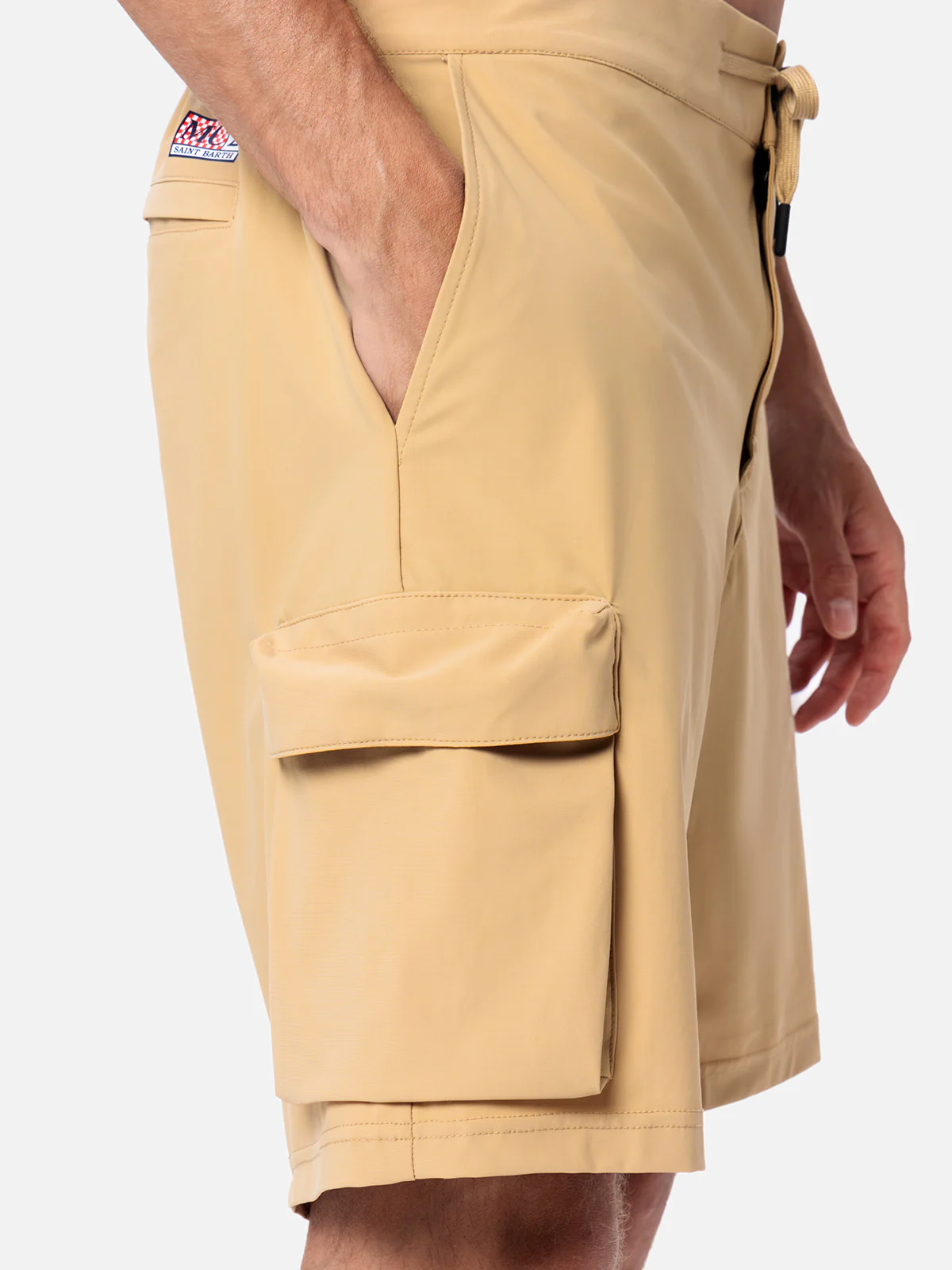 Bermuda da uomo Deck in tessuto tecnico beige