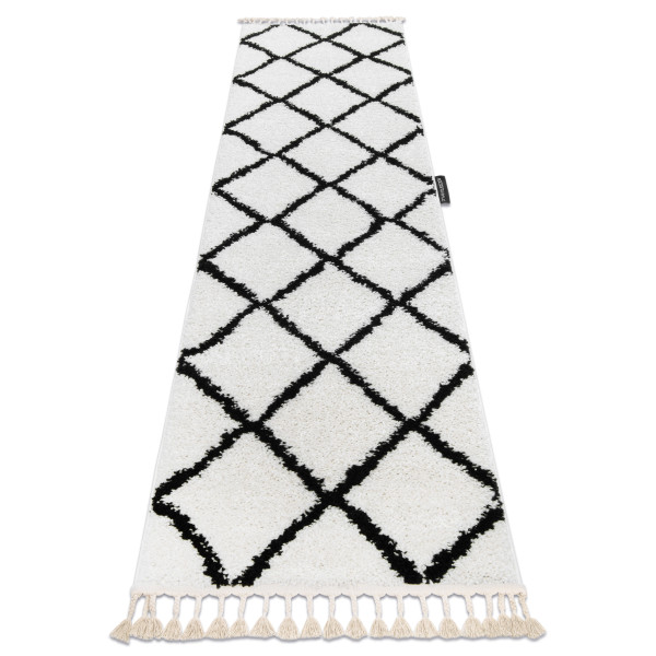 Dywan, Chodnik BERBER CROSS biały - do 70x250 cm