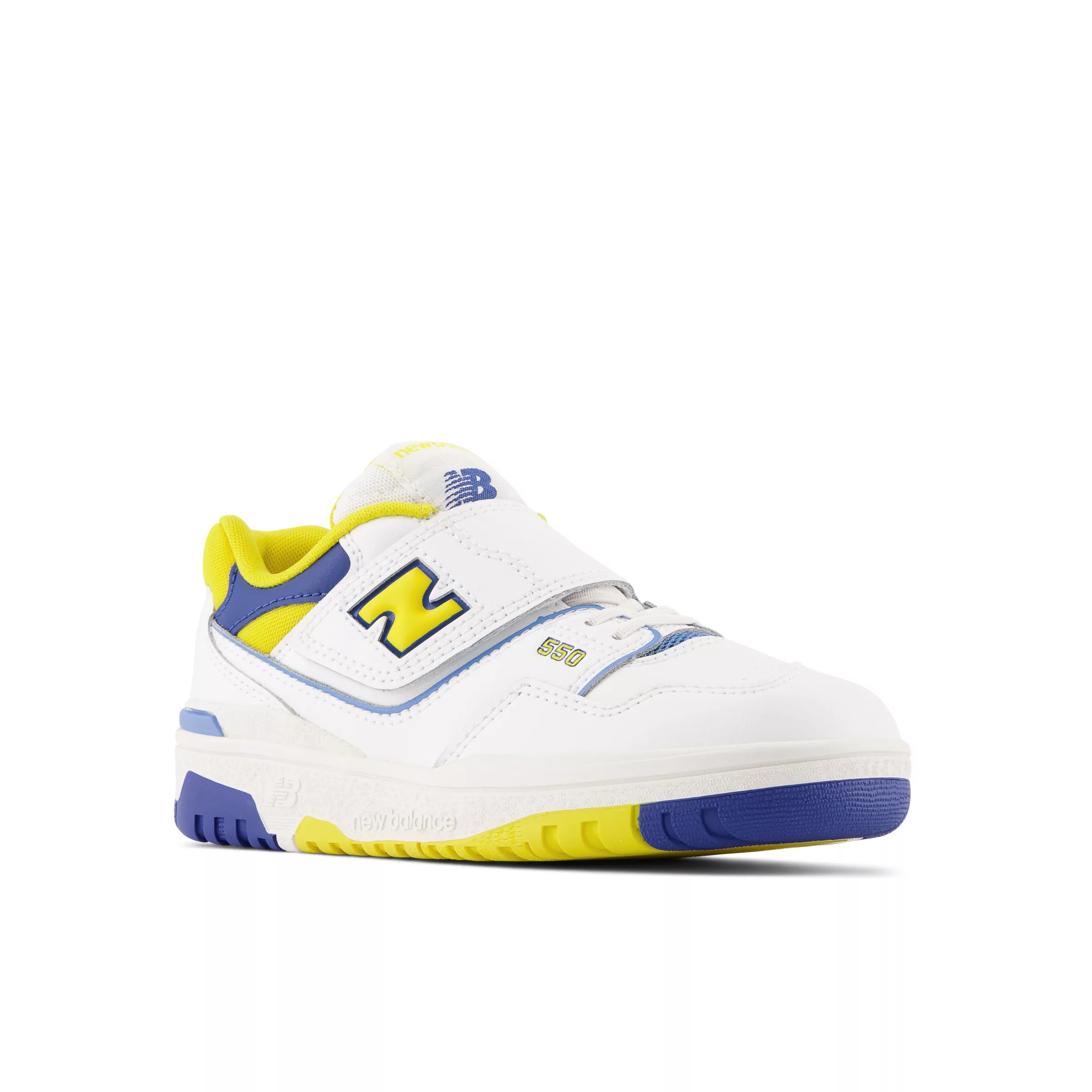 550 Bungee Lace with Top Strap White con honeycomb e heritage blue