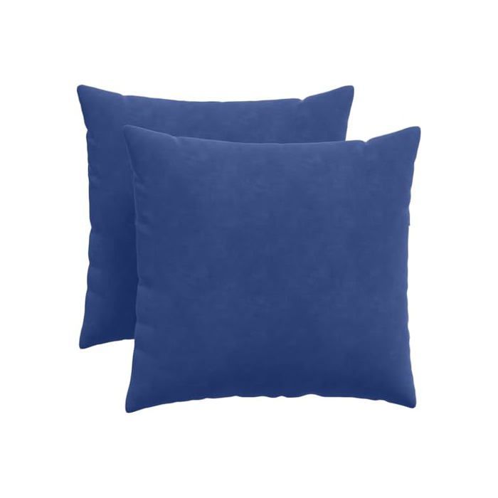 Coussins de canapé en velours - vidaXL - Bleu police - 50x50 cm - Housses amovibles - Rembourrage polyester
