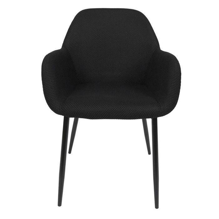 Juego de 4 sillas de comedor negras con tejido de malla texturizada 3D - ELECTRON
