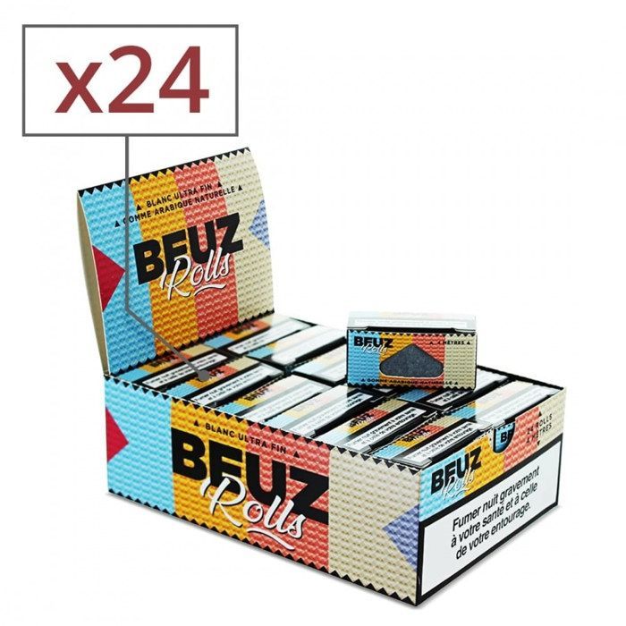 24 rouleaux de papier à rouler rolls ultra fin beuz
