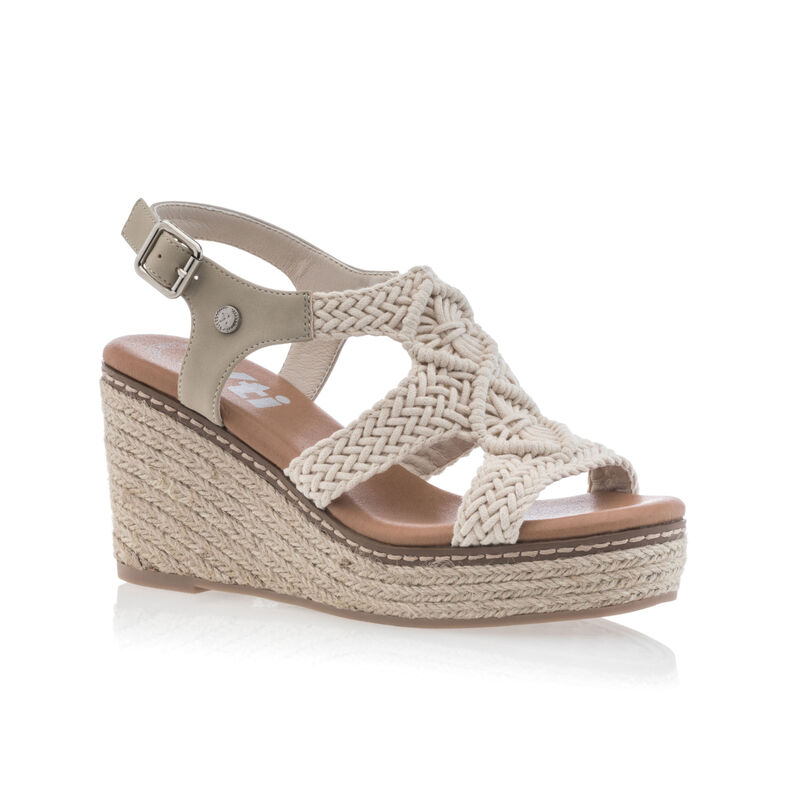Beige espadrilles voor dames met touwzolen