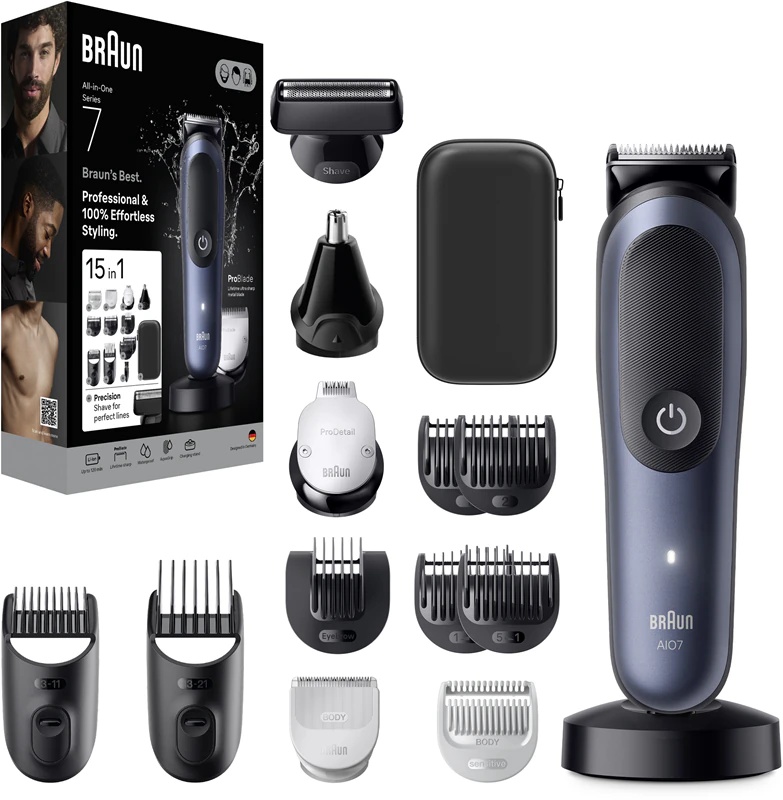 „Braun All-In-One Series 7 AIO7580 15-in-1“ plaukų, barzdos ir kūno priežiūros rinkinys