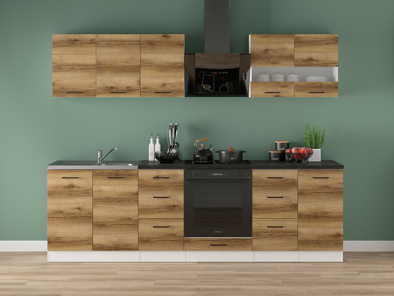 Komplet kuchenny Junona Line 260 cm dąb delano jasny