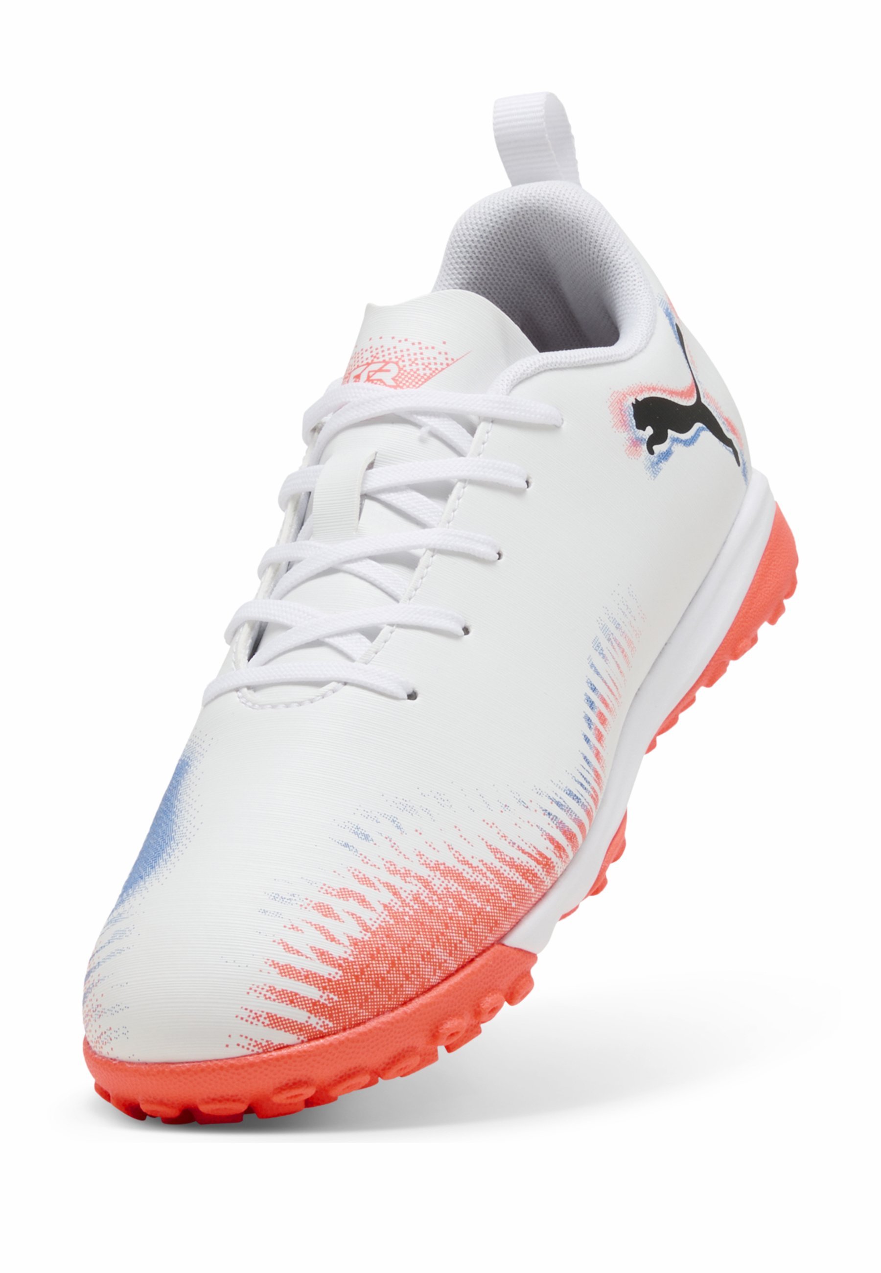 Puma FUTURE 8 PLAY MID - Zaalvoetbalschoenen - wit-zwart-lichtrood