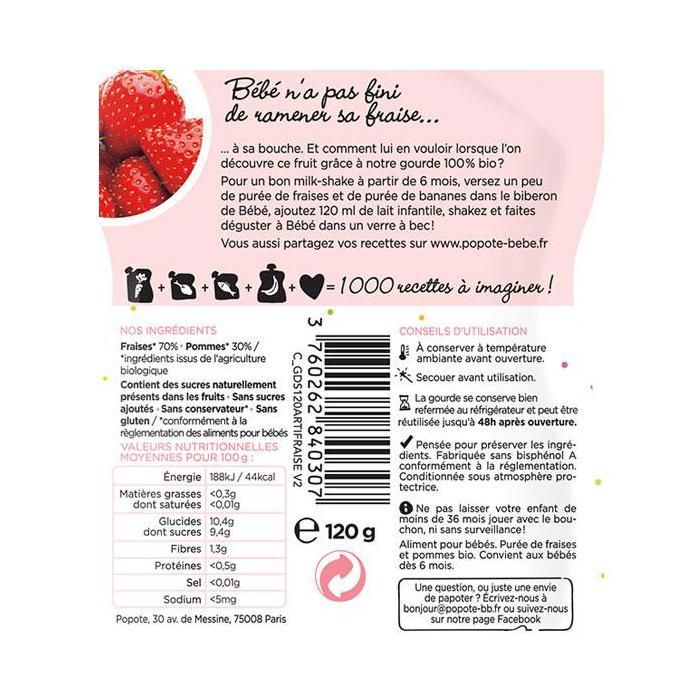 Popote Les Fraises dès 4 - 6 mois bio 120gr
