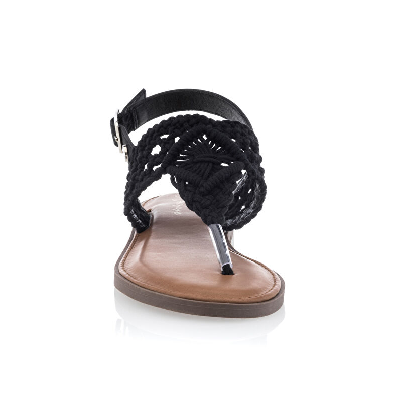 Női fekete flip-flop papucsok / tanga szandálok