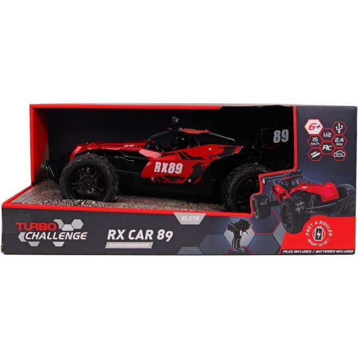 Radiografisch bestuurbare auto - TURBO CHALLENGE - RX Car 89 093721 - Rood - Schaal 1/12 - Oplaadbare batterij en batterijen inbegrepen - Metaal