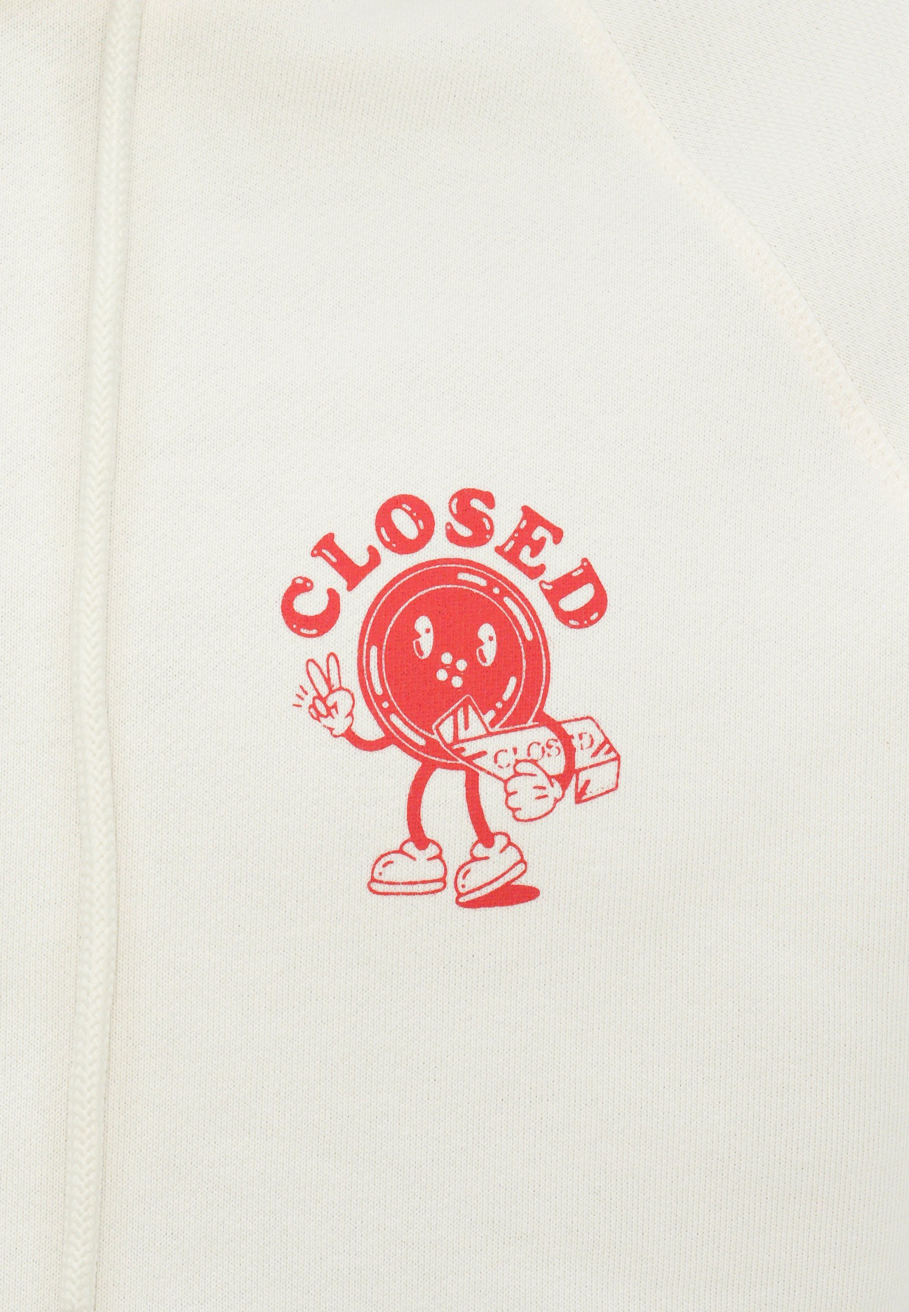 Gesloten hoodie met print - Sweatshirt - ivoor