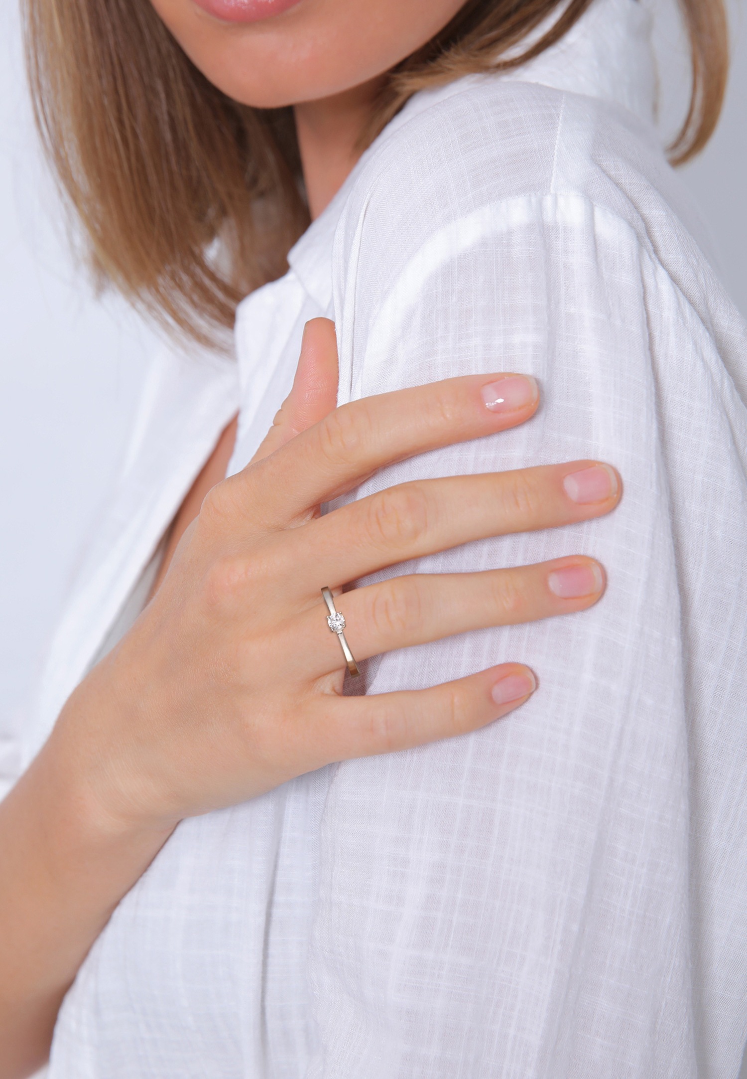 Elli DIAMONDS Femmes Bague de fiançailles solitaire avec Diamants cultivés en laboratoire (0.17 ct) en argent sterling 925