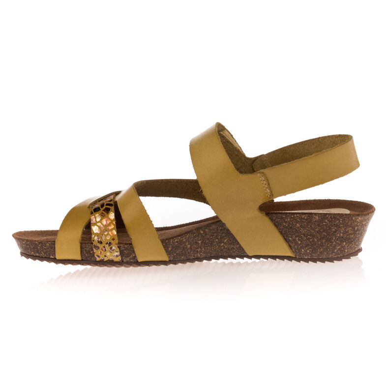 Gelbe Damensandalen / Zehenfreie Schuhe
