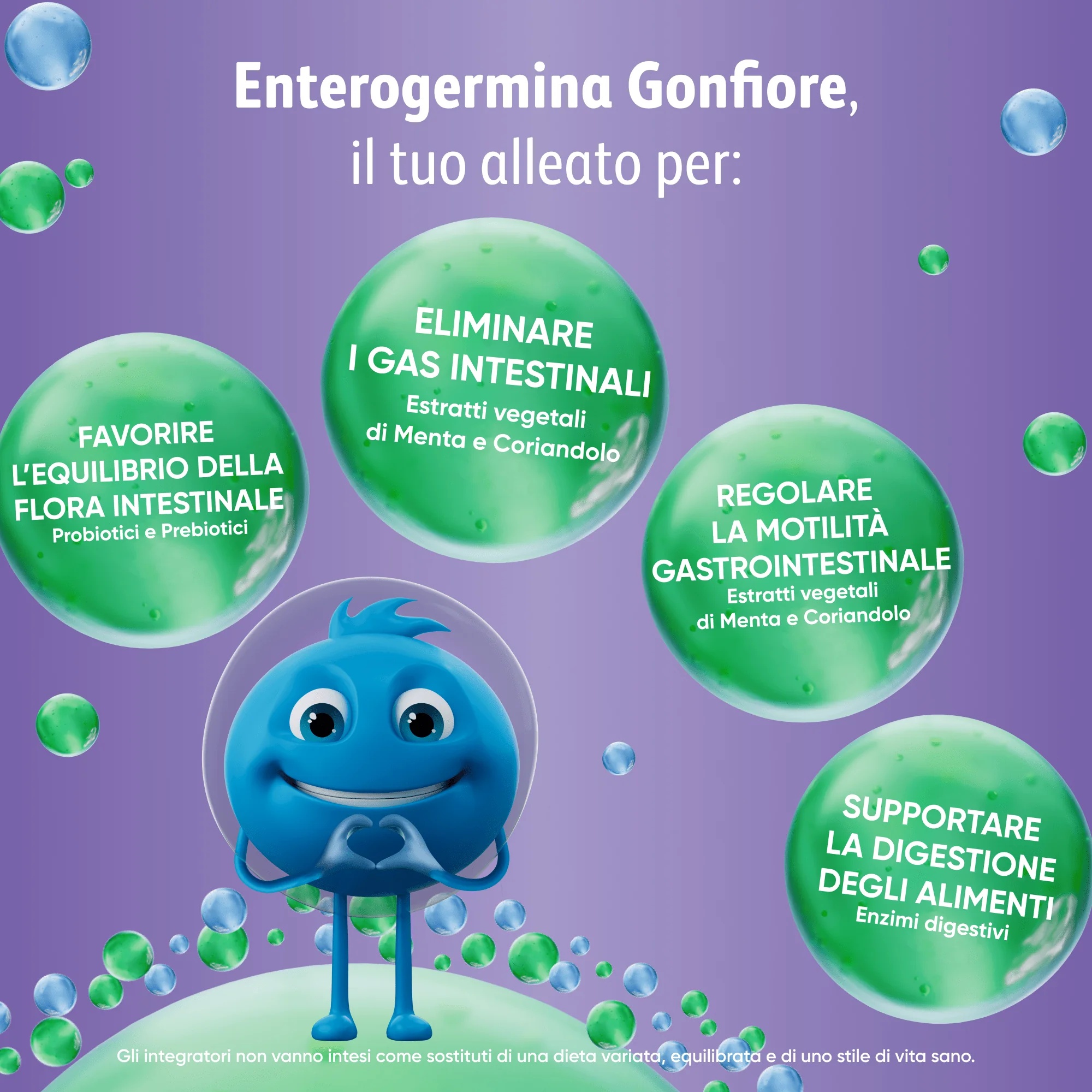 ENTEROGERMINA Complément alimentaire Enterogermina contre les ballonnements et les flatulences 10 sachets