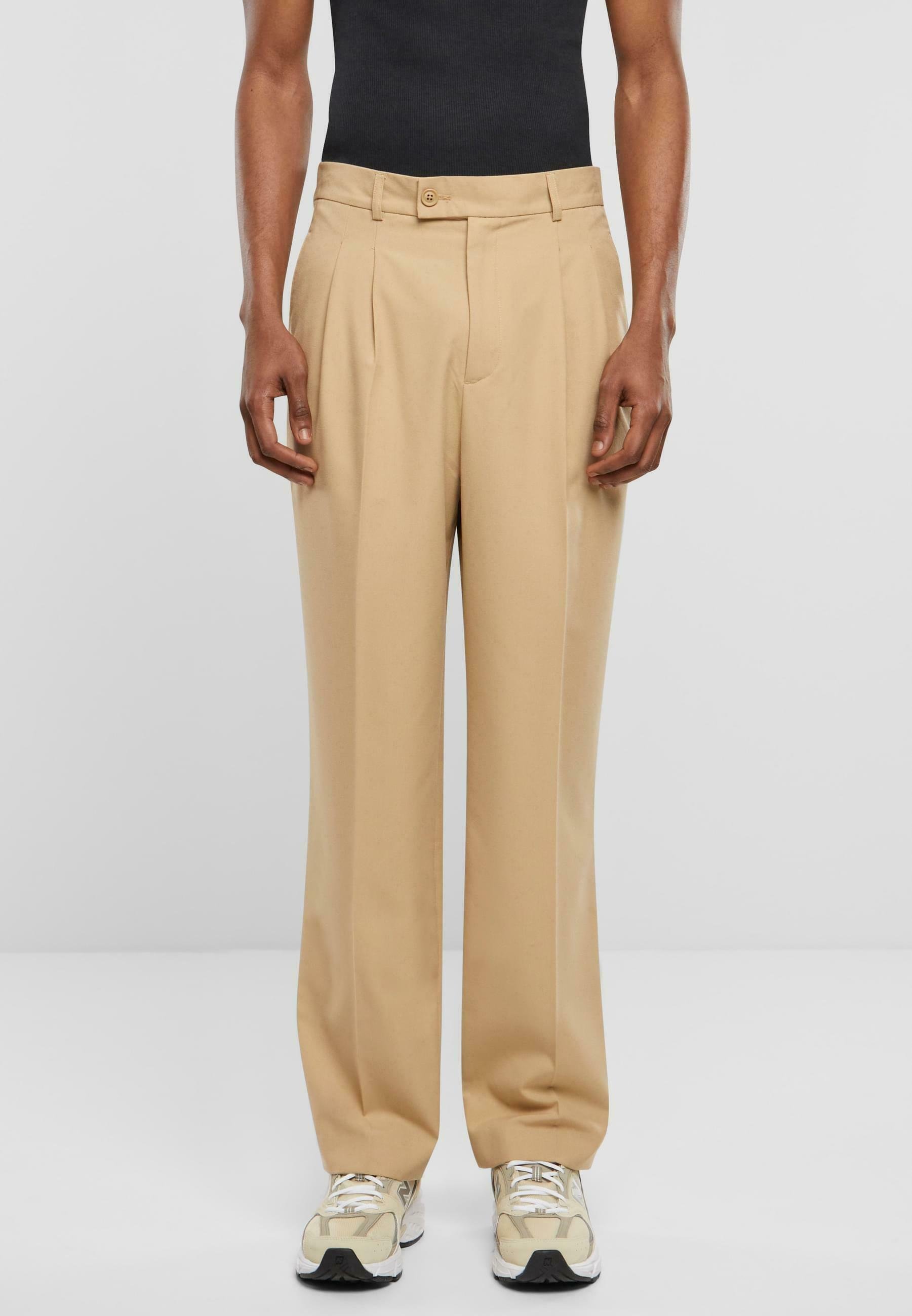 Urban Classics Hose mit doppelter Bundfalte - Hose - Unionbeige
