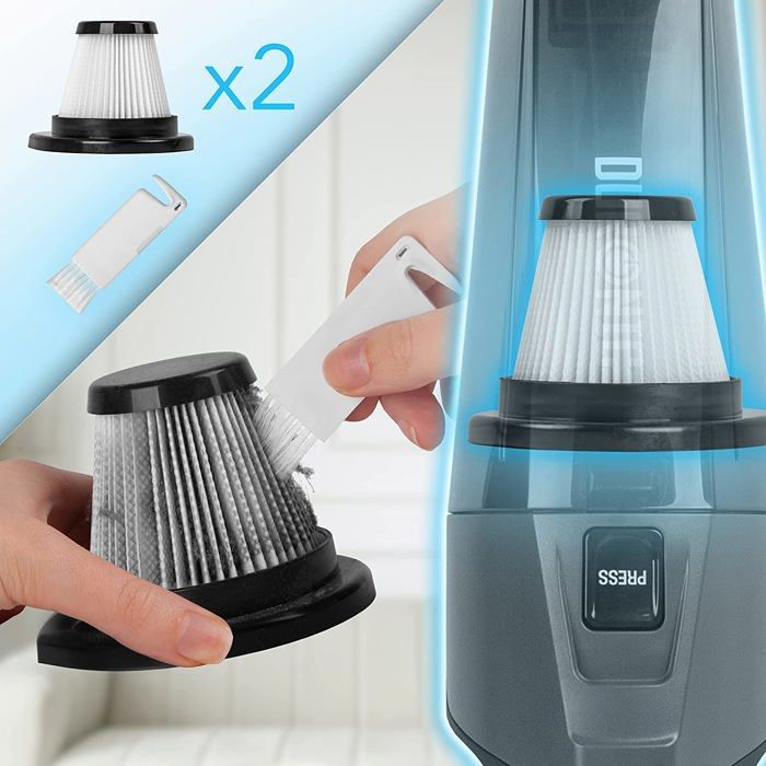 Aspiradora de mano y de escoba Duronic VC9 de 600 W | Sin bolsa | Compacta y ligera | Incluye 2 filtros HEPA | Con cable y portátil | Para