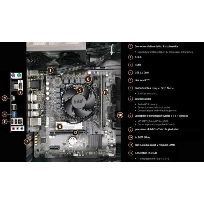 Kit de Evolução para PC Gigabyte - Intel Core i5 - 16 GB de RAM - SSD de 480 GB - Placa-mãe H610M H