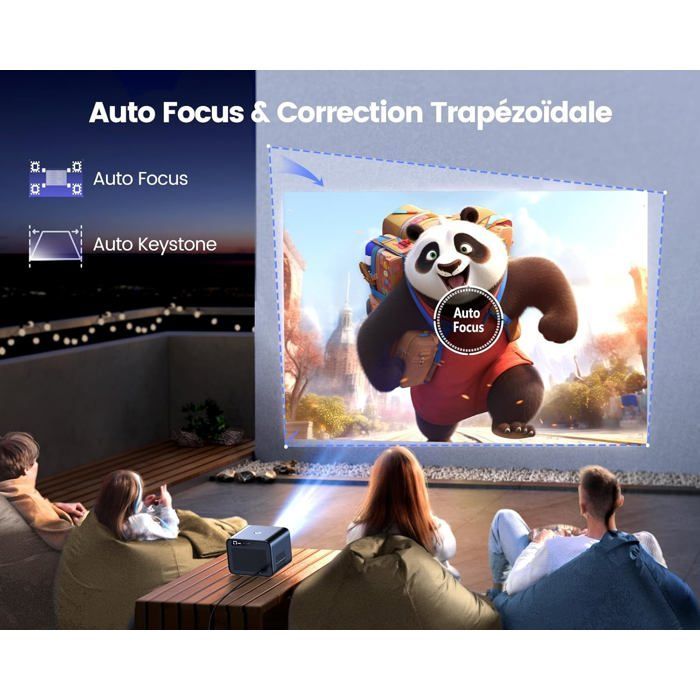 Vidoprojecteur 4K WiFi Bluetooth - SUTEO - Certifié Netflix/Dolby - WiMiUS K9 - 35000 Lumens - Mise au point automatique