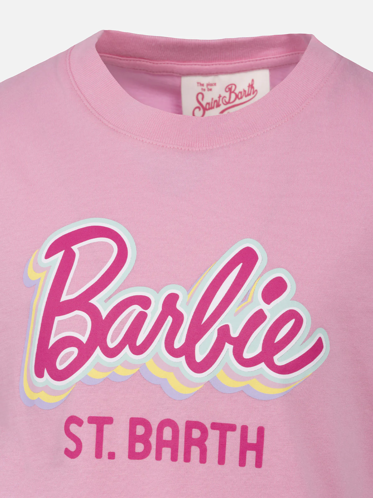 T-shirt da bambina girocollo in jersey di cotone Elly con stampa Barbi