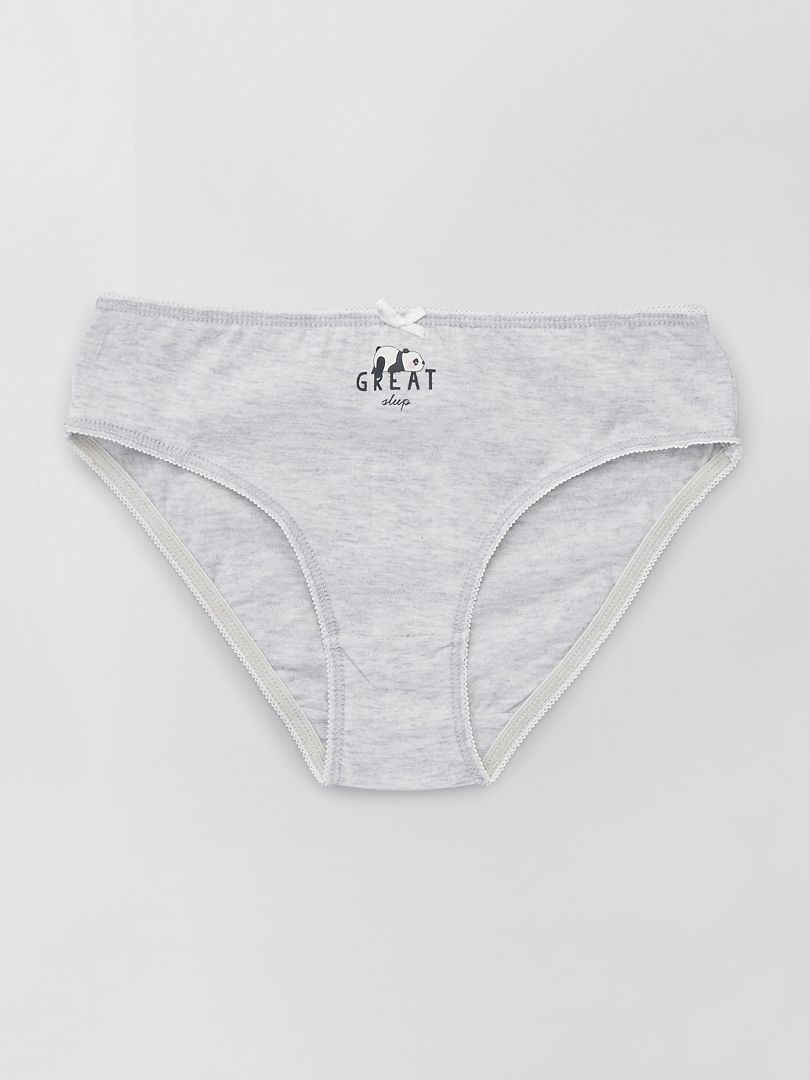 Jersey slips met strikpatroon - Set van 4 - WIT