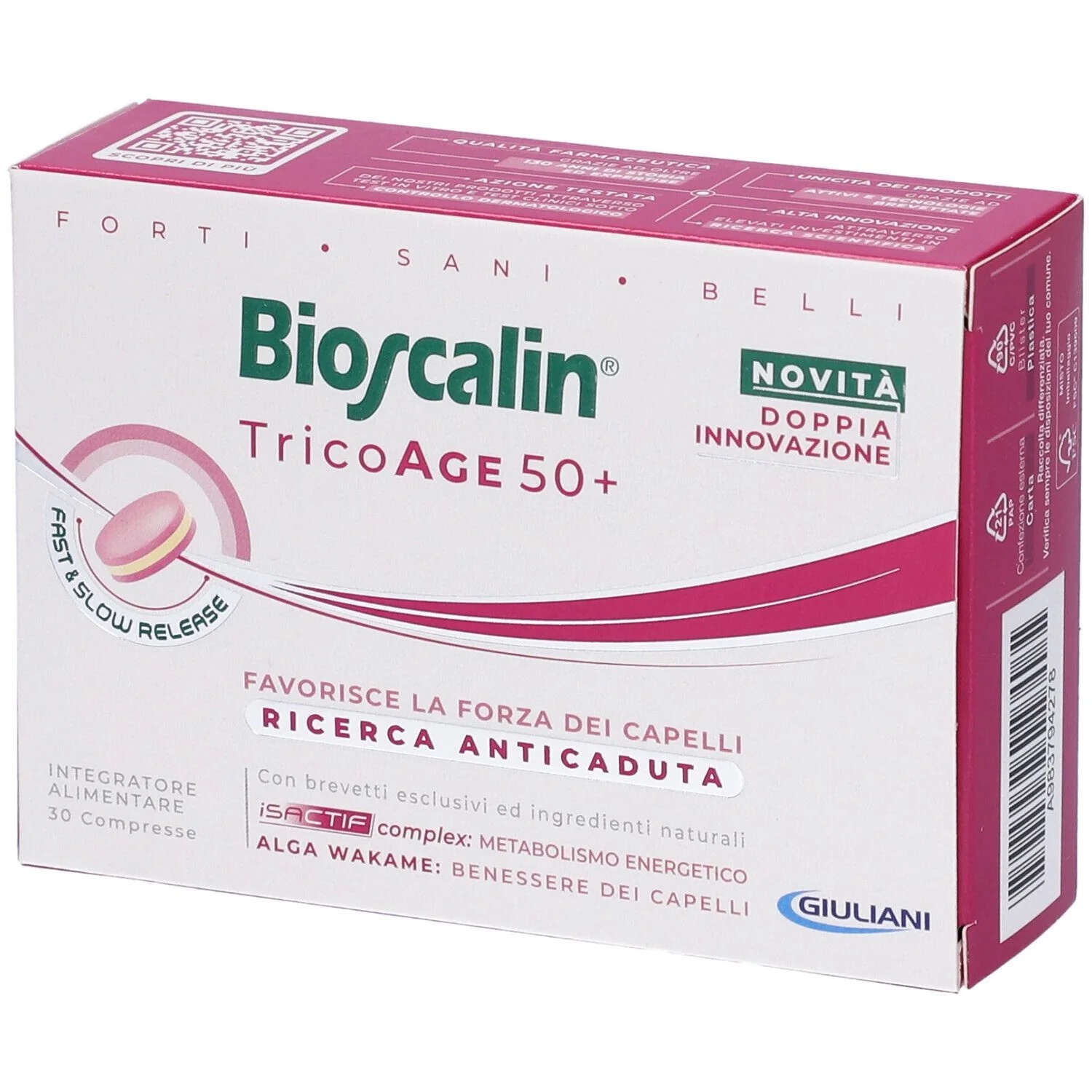 BIOSCALIN Bioscalin Tricoage 30 tablečių nuo plaukų slinkimo