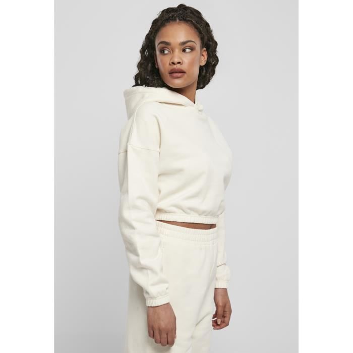 Sudadera con capucha - Clásicos urbanos - Corta - Oversize - Mujer - Forro polar cepillado