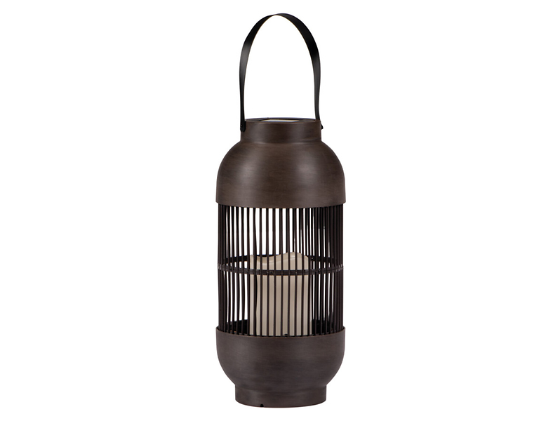 Lampa solarna lampion KB SLR LED 33 cm z tworzywa sztucznego brązowa