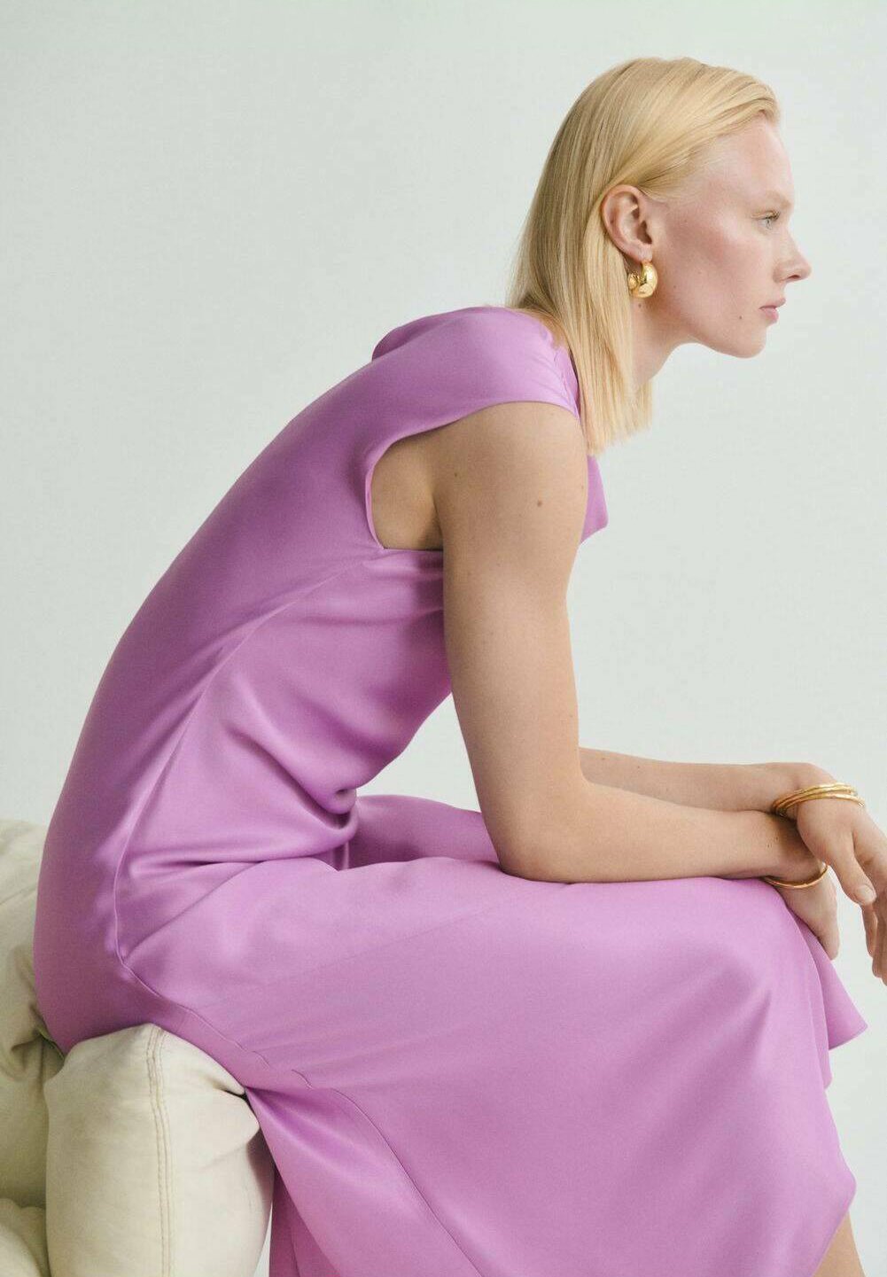 Robe midi Mango - Robe de cocktail / Robe de soirée - violette
