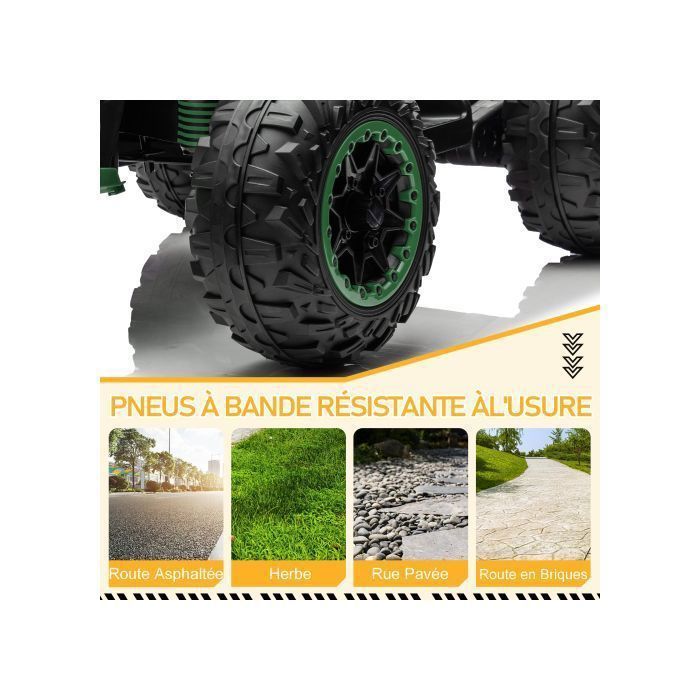 LALAHO Quad elettrico per bambini 12V 7Ah - per bambini dai 3 ai 6 anni - velocità massima 4,5 km/h, verde