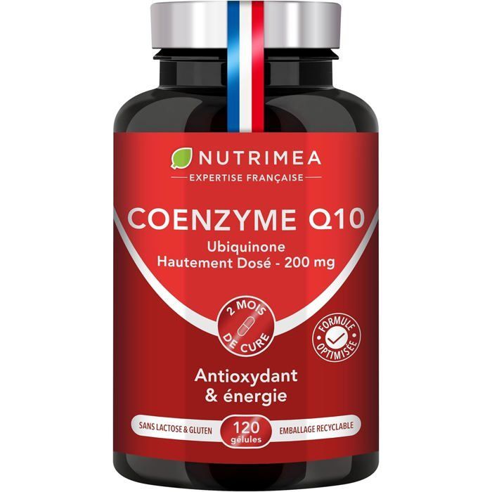 NATURAL COENZYME Q10 • Dietary Supplement • Powerful Antioxidant, Protective, Anti-aging • 120 Capsules 100 mg - Nutrimea