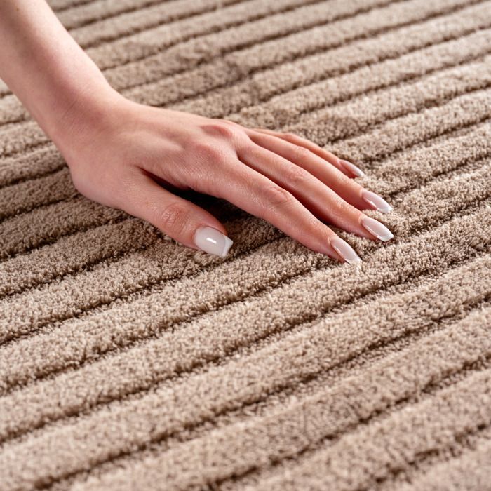 Carpetsale24 Grande tappeto 200x290 cm beige, effetto 3D, design scandinavo, lavabile e morbido, per soggiorno o stanza grande