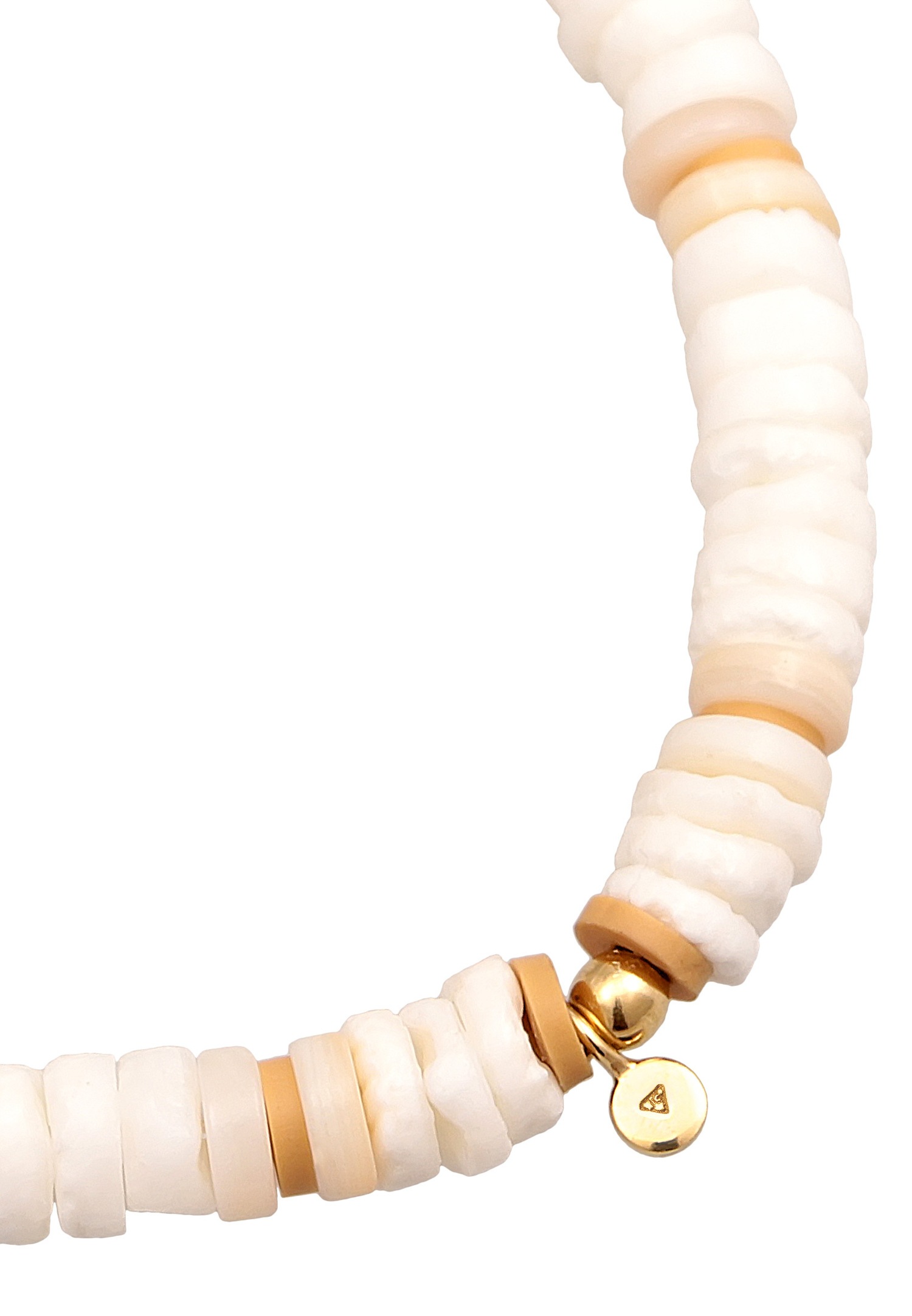 Elli Femmes Style Surfer Tendance Plage avec Heishi Beads en argent sterling 925 plaqué or