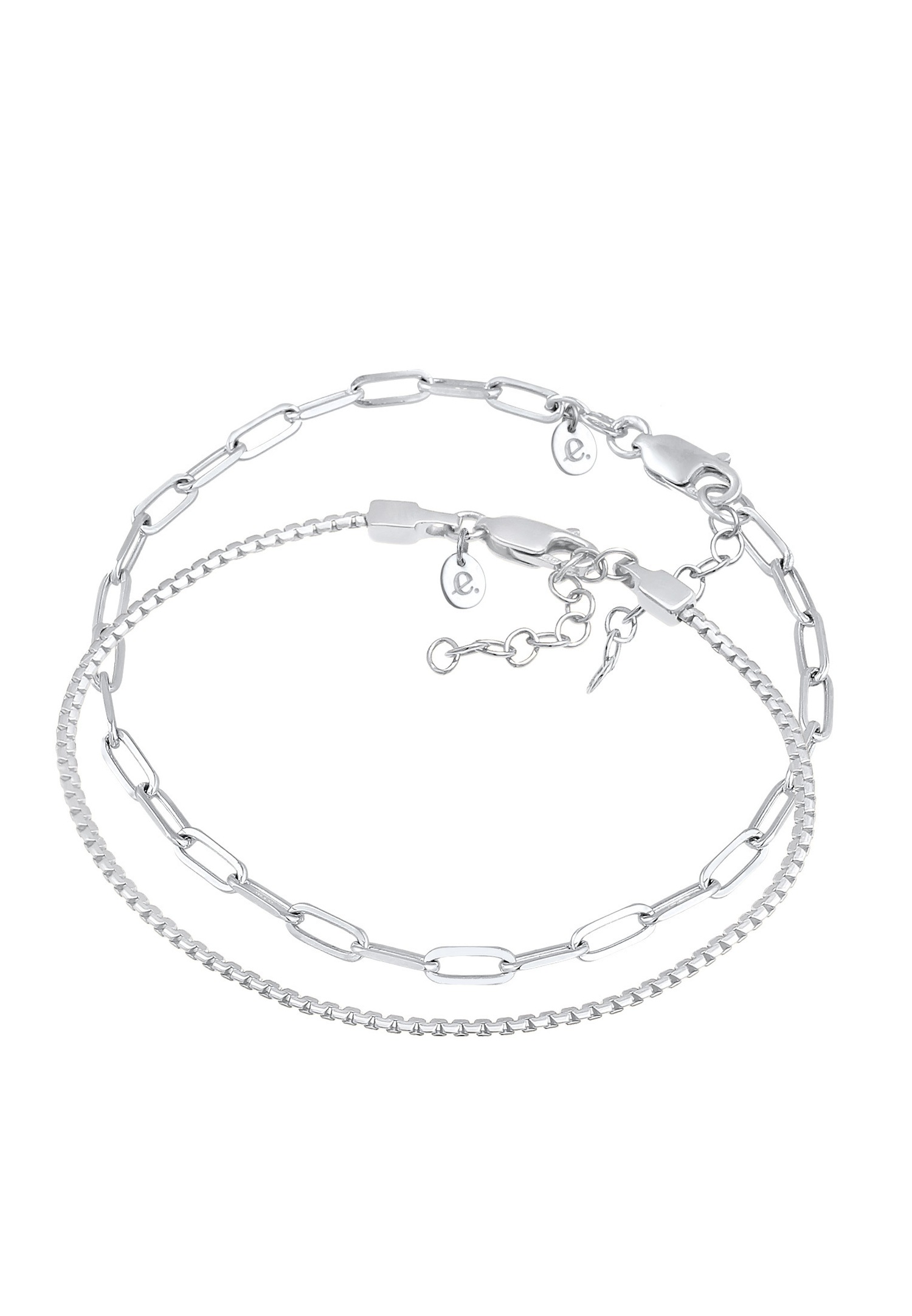 Elli PREMIUM Femmes maillons de base Set 2 pièces en argent sterling 925 rhodié