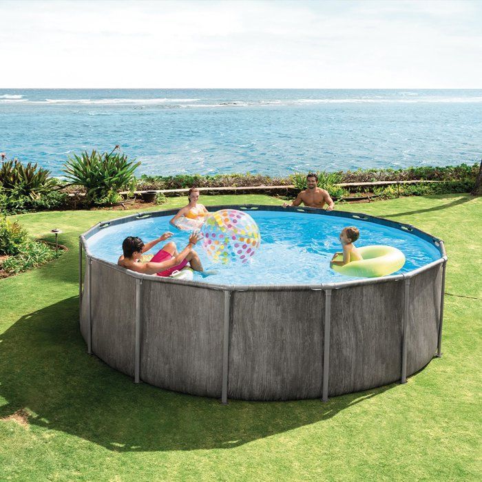 Kit de piscina tubular desmontable INTEX Baltik - 457 x 122 cm - Redonda (bomba, cubierta, alfombrilla de suelo y escalera) - 26742ND