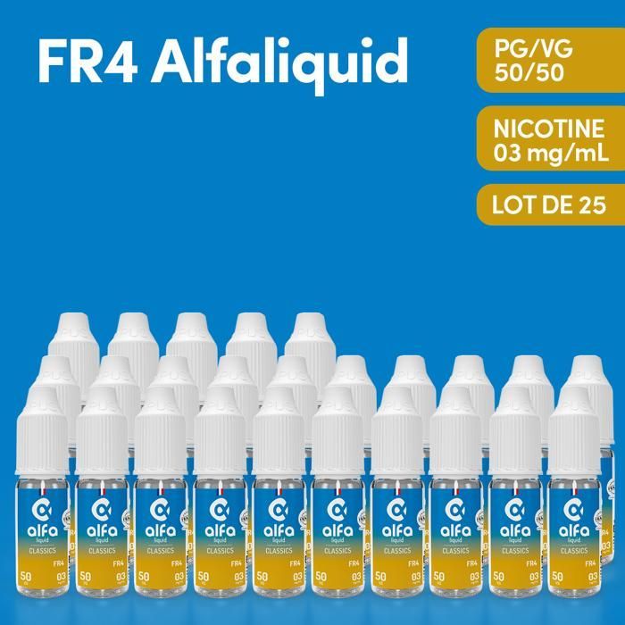 E-LIQUIDE FR4 ALFALIQUID 3mg  nicotine - PG/VG 50/50 PACK 25