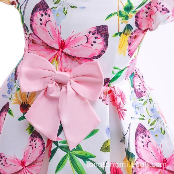 Girls' Summer Fiber Dress, Floral Tulle Tutu, Princess Outfit for Birthday Party, Pink