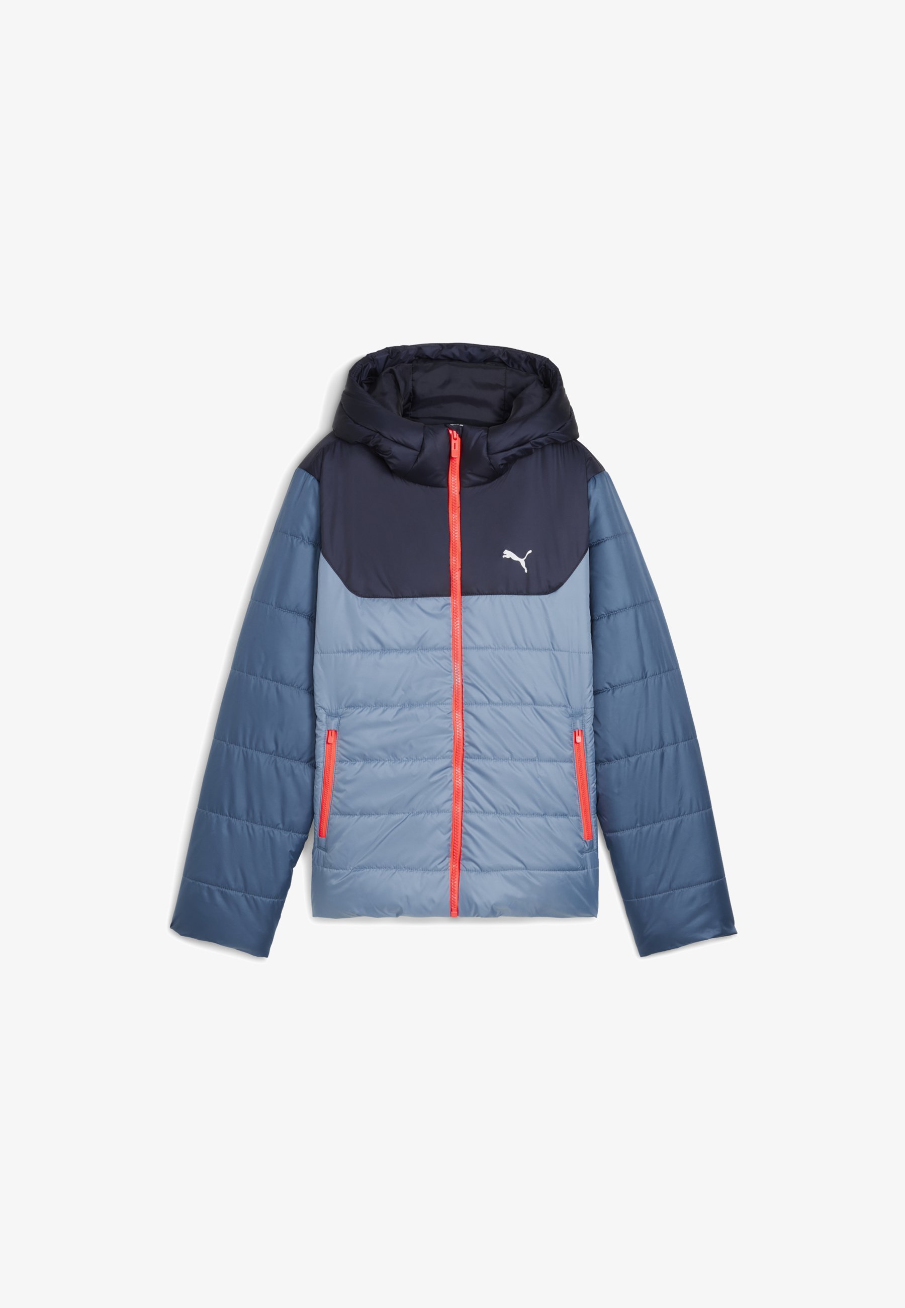 Puma gewatteerde winterjas met capuchon - koelblauw