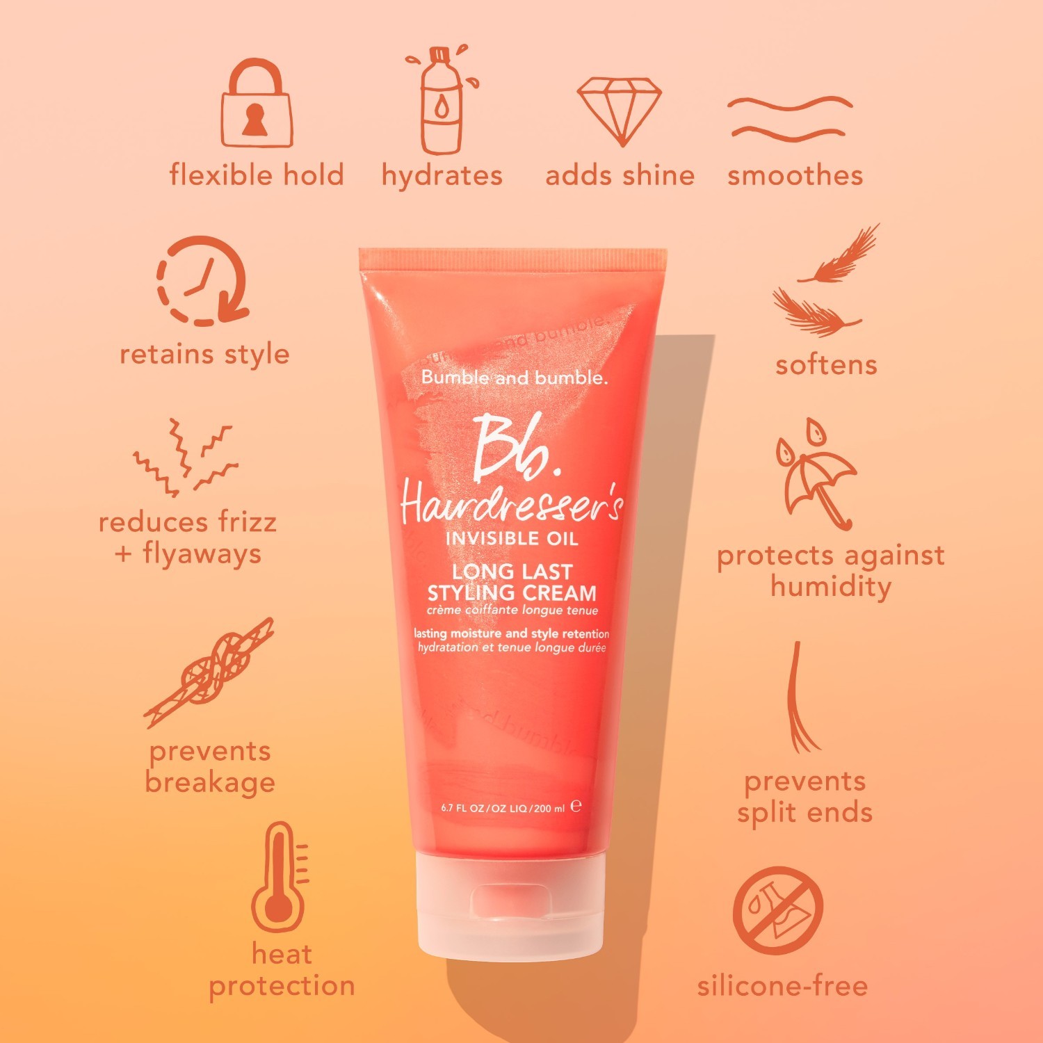 Bumble and bumble. Krema za kosu Hairdresser's Invisible Oil Long Last Styling Cream - 200 ml
