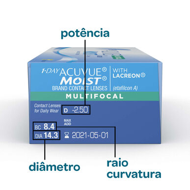 Acuvue 1 Day Acuvue Moist Multifocal kontaktní čočky 30 nebo 90 jednotek