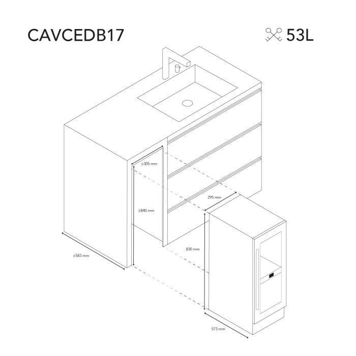 Weinkeller für 17 Flaschen - CAVCEDB17
