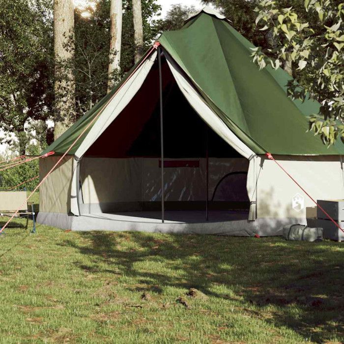 vidaXL Groene Waterdichte Tipi Familietent voor 10 personen, Tent, Tuintent, Buitenverblijf, Kampeertent, Schuilplaats 94594