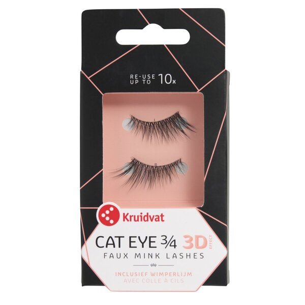 Kruidvat Cat Eye 3/4 3D Faux Mink Lashes<br>2 stuks