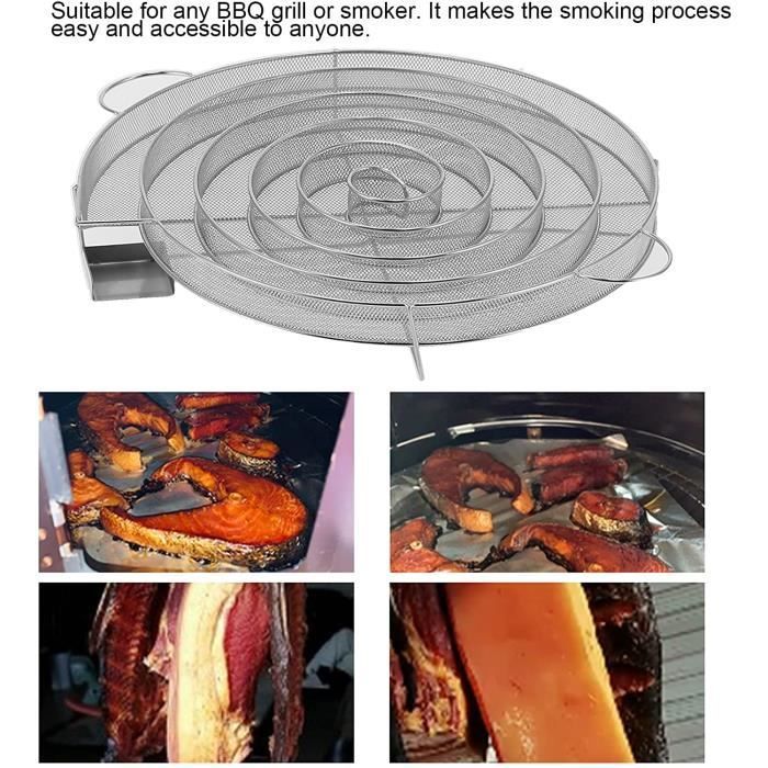 FUMOIR - Générateur de fumée froide rond en acier inoxydable - Pour barbecue - 561g